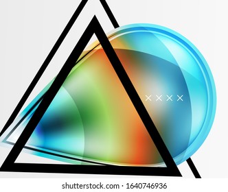 Abstract background - glossy glass bubbles, abstract sphere shapes, geometric dynamic composition with copyspace. Vector Illustration For Wallpaper, Banner, Background, Card, Book Illustration