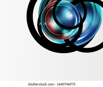Fundo abstrato - bolhas de vidro brilhante, formas de esferas abstratas, composição dinâmica geométrica com copyspace. Ilustração De Vetor Para Papel De Parede, Banner, Plano De Fundo, Cartão, Ilustração De Livro