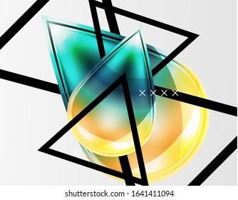 Abstract background - glossy glass bubbles, abstract sphere shapes, geometric dynamic composition with copyspace. Vector Illustration For Wallpaper, Banner, Background, Card, Book Illustration