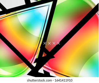 Fondo abstracto - burbujas de vidrio brillante, formas abstractas de esfera, composición dinámica geométrica con espacio de copia. Ilustración Vectorial Para Papel De Fondo De Pantalla, Banner, Fondo, Tarjeta, Ilustración Del Libro