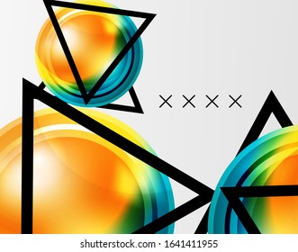 Abstract background - glossy glass bubbles, abstract sphere shapes, geometric dynamic composition with copyspace. Vector Illustration For Wallpaper, Banner, Background, Card, Book Illustration