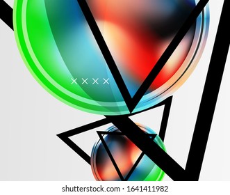 Abstract background - glossy glass bubbles, abstract sphere shapes, geometric dynamic composition with copyspace. Vector Illustration For Wallpaper, Banner, Background, Card, Book Illustration