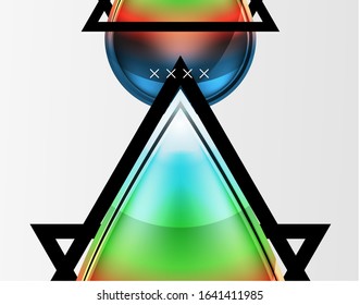 Abstract background - glossy glass bubbles, abstract sphere shapes, geometric dynamic composition with copyspace. Vector Illustration For Wallpaper, Banner, Background, Card, Book Illustration