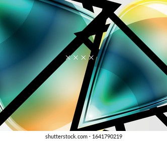 Fondo abstracto - burbujas de vidrio brillante, formas abstractas de esfera, composición dinámica geométrica con espacio de copia. Ilustración Vectorial Para Papel De Fondo De Pantalla, Banner, Fondo, Tarjeta, Ilustración Del Libro