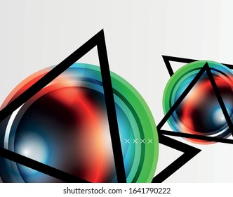 Abstract background - glossy glass bubbles, abstract sphere shapes, geometric dynamic composition with copyspace. Vector Illustration For Wallpaper, Banner, Background, Card, Book Illustration