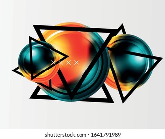Fundo abstrato - bolhas de vidro brilhante, formas de esferas abstratas, composição dinâmica geométrica com copyspace. Ilustração De Vetor Para Papel De Parede, Banner, Plano De Fundo, Cartão, Ilustração De Livro