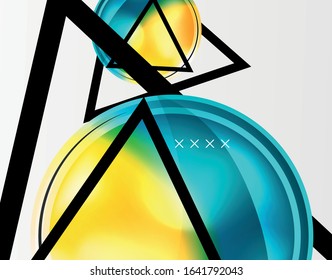 Abstract background - glossy glass bubbles, abstract sphere shapes, geometric dynamic composition with copyspace. Vector Illustration For Wallpaper, Banner, Background, Card, Book Illustration