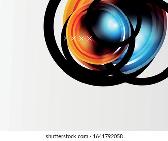 Abstract background - glossy glass bubbles, abstract sphere shapes, geometric dynamic composition with copyspace. Vector Illustration For Wallpaper, Banner, Background, Card, Book Illustration