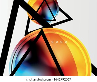 Abstract background - glossy glass bubbles, abstract sphere shapes, geometric dynamic composition with copyspace. Vector Illustration For Wallpaper, Banner, Background, Card, Book Illustration