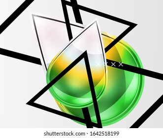 Abstract background - glossy glass bubbles, abstract sphere shapes, geometric dynamic composition with copyspace. Vector Illustration For Wallpaper, Banner, Background, Card, Book Illustration