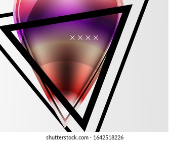 Fondo abstracto - burbujas de vidrio brillante, formas abstractas de esfera, composición dinámica geométrica con espacio de copia. Ilustración Vectorial Para Papel De Fondo De Pantalla, Banner, Fondo, Tarjeta, Ilustración Del Libro