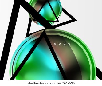 Abstract background - glossy glass bubbles, abstract sphere shapes, geometric dynamic composition with copyspace. Vector Illustration For Wallpaper, Banner, Background, Card, Book Illustration