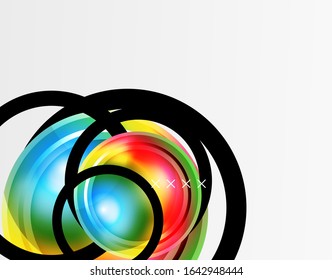 Abstract background - glossy glass bubbles, abstract sphere shapes, geometric dynamic composition with copyspace. Vector Illustration For Wallpaper, Banner, Background, Card, Book Illustration