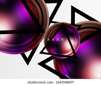 Abstract background - glossy glass bubbles, abstract sphere shapes, geometric dynamic composition with copyspace. Vector Illustration For Wallpaper, Banner, Background, Card, Book Illustration