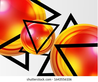 Abstract background - glossy glass bubbles, abstract sphere shapes, geometric dynamic composition with copyspace. Vector Illustration For Wallpaper, Banner, Background, Card, Book Illustration