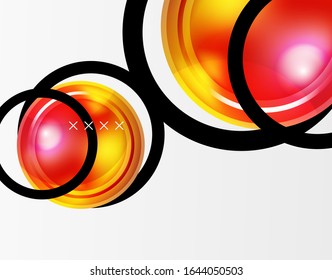 Abstract background - glossy glass bubbles, abstract sphere shapes, geometric dynamic composition with copyspace. Vector Illustration For Wallpaper, Banner, Background, Card, Book Illustration
