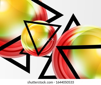 Abstract background - glossy glass bubbles, abstract sphere shapes, geometric dynamic composition with copyspace. Vector Illustration For Wallpaper, Banner, Background, Card, Book Illustration