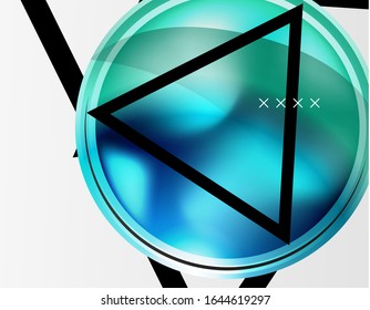 Abstract background - glossy glass bubbles, abstract sphere shapes, geometric dynamic composition with copyspace. Vector Illustration For Wallpaper, Banner, Background, Card, Book Illustration