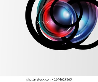 Abstract background - glossy glass bubbles, abstract sphere shapes, geometric dynamic composition with copyspace. Vector Illustration For Wallpaper, Banner, Background, Card, Book Illustration