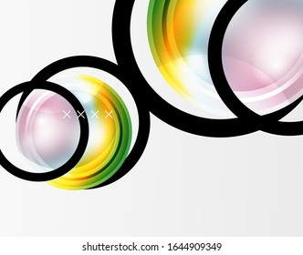 Abstract background - glossy glass bubbles, abstract sphere shapes, geometric dynamic composition with copyspace. Vector Illustration For Wallpaper, Banner, Background, Card, Book Illustration