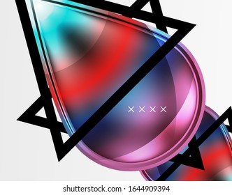 Abstract background - glossy glass bubbles, abstract sphere shapes, geometric dynamic composition with copyspace. Vector Illustration For Wallpaper, Banner, Background, Card, Book Illustration