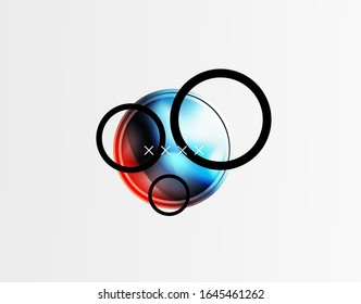 Abstract background - glossy glass bubbles, abstract sphere shapes, geometric dynamic composition with copyspace. Vector Illustration For Wallpaper, Banner, Background, Card, Book Illustration