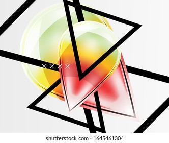 Abstract background - glossy glass bubbles, abstract sphere shapes, geometric dynamic composition with copyspace. Vector Illustration For Wallpaper, Banner, Background, Card, Book Illustration