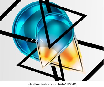Abstract background - glossy glass bubbles, abstract sphere shapes, geometric dynamic composition with copyspace. Vector Illustration For Wallpaper, Banner, Background, Card, Book Illustration