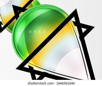 Abstract background - glossy glass bubbles, abstract sphere shapes, geometric dynamic composition with copyspace. Vector Illustration For Wallpaper, Banner, Background, Card, Book Illustration