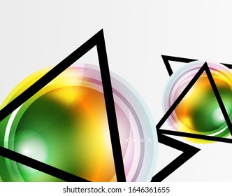 Abstract background - glossy glass bubbles, abstract sphere shapes, geometric dynamic composition with copyspace. Vector Illustration For Wallpaper, Banner, Background, Card, Book Illustration