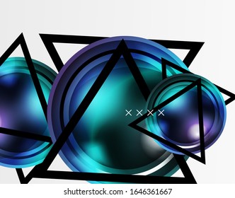 Abstract background - glossy glass bubbles, abstract sphere shapes, geometric dynamic composition with copyspace. Vector Illustration For Wallpaper, Banner, Background, Card, Book Illustration
