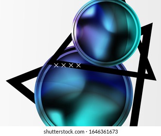 Abstract background - glossy glass bubbles, abstract sphere shapes, geometric dynamic composition with copyspace. Vector Illustration For Wallpaper, Banner, Background, Card, Book Illustration