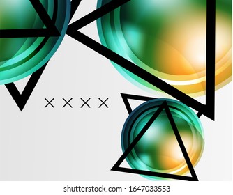 Abstract background - glossy glass bubbles, abstract sphere shapes, geometric dynamic composition with copyspace. Vector Illustration For Wallpaper, Banner, Background, Card, Book Illustration