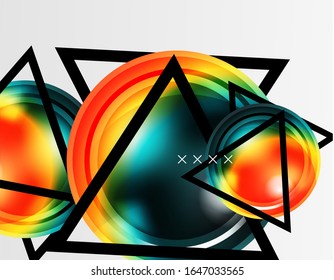 Abstract background - glossy glass bubbles, abstract sphere shapes, geometric dynamic composition with copyspace. Vector Illustration For Wallpaper, Banner, Background, Card, Book Illustration