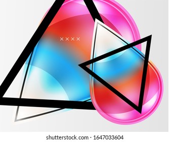 Abstrakter Hintergrund - glänzende Glasblasen, abstrakte Kugel-Formen, geometrische dynamische Komposition mit Kopienraum. Vektorillustration-Illustration für Bildschirmhintergrund, Banner, Hintergrund, Karte, Buchillustration