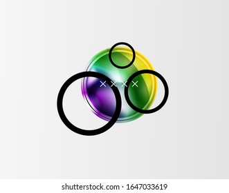 Abstract background - glossy glass bubbles, abstract sphere shapes, geometric dynamic composition with copyspace. Vector Illustration For Wallpaper, Banner, Background, Card, Book Illustration