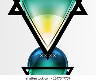 Abstrakter Hintergrund - glänzende Glasblasen, abstrakte Kugel-Formen, geometrische dynamische Komposition mit Kopienraum. Vektorillustration-Illustration für Bildschirmhintergrund, Banner, Hintergrund, Karte, Buchillustration