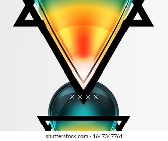 Fondo abstracto - burbujas de vidrio brillante, formas abstractas de esfera, composición dinámica geométrica con espacio de copia. Ilustración De Vector Para Papel De Fondo De Pantalla, Banner, Fondo, Tarjeta E Ilustración De Libros