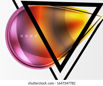 Abstrakter Hintergrund - glänzende Glasblasen, abstrakte Kugel-Formen, geometrische dynamische Komposition mit Kopienraum. Vektorillustration-Illustration für Bildschirmhintergrund, Banner, Hintergrund, Karte, Buchillustration
