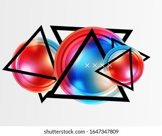 Abstract background - glossy glass bubbles, abstract sphere shapes, geometric dynamic composition with copyspace. Vector Illustration For Wallpaper, Banner, Background, Card, Book Illustration