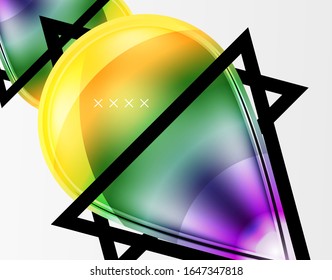 Abstract background - glossy glass bubbles, abstract sphere shapes, geometric dynamic composition with copyspace. Vector Illustration For Wallpaper, Banner, Background, Card, Book Illustration