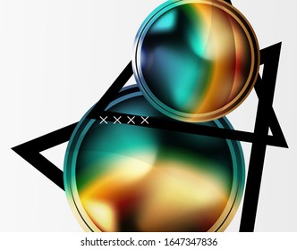 Abstract background - glossy glass bubbles, abstract sphere shapes, geometric dynamic composition with copyspace. Vector Illustration For Wallpaper, Banner, Background, Card, Book Illustration