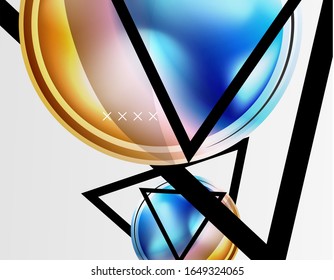 Abstract background - glossy glass bubbles, abstract sphere shapes, geometric dynamic composition with copyspace. Vector Illustration For Wallpaper, Banner, Background, Card, Book Illustration