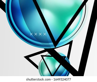 Abstract background - glossy glass bubbles, abstract sphere shapes, geometric dynamic composition with copyspace. Vector Illustration For Wallpaper, Banner, Background, Card, Book Illustration