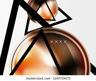 Abstract background - glossy glass bubbles, abstract sphere shapes, geometric dynamic composition with copyspace. Vector Illustration For Wallpaper, Banner, Background, Card, Book Illustration