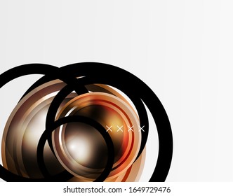 Abstract background - glossy glass bubbles, abstract sphere shapes, geometric dynamic composition with copyspace. Vector Illustration For Wallpaper, Banner, Background, Card, Book Illustration