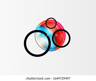 Abstract background - glossy glass bubbles, abstract sphere shapes, geometric dynamic composition with copyspace. Vector Illustration For Wallpaper, Banner, Background, Card, Book Illustration
