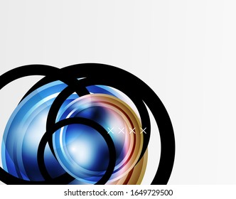 Abstract background - glossy glass bubbles, abstract sphere shapes, geometric dynamic composition with copyspace. Vector Illustration For Wallpaper, Banner, Background, Card, Book Illustration