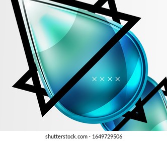 Abstract background - glossy glass bubbles, abstract sphere shapes, geometric dynamic composition with copyspace. Vector Illustration For Wallpaper, Banner, Background, Card, Book Illustration