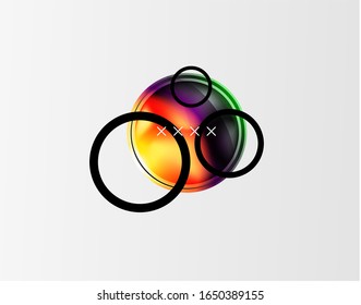 Abstract background - glossy glass bubbles, abstract sphere shapes, geometric dynamic composition with copyspace. Vector Illustration For Wallpaper, Banner, Background, Card, Book Illustration
